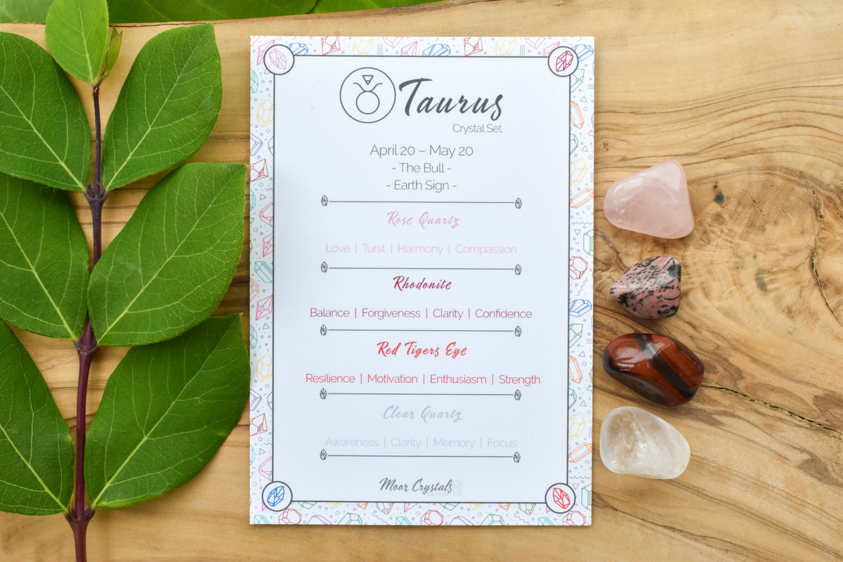 Taurus Crystal Set - Zodiac Crystal Sets | Moor Crystals Devon