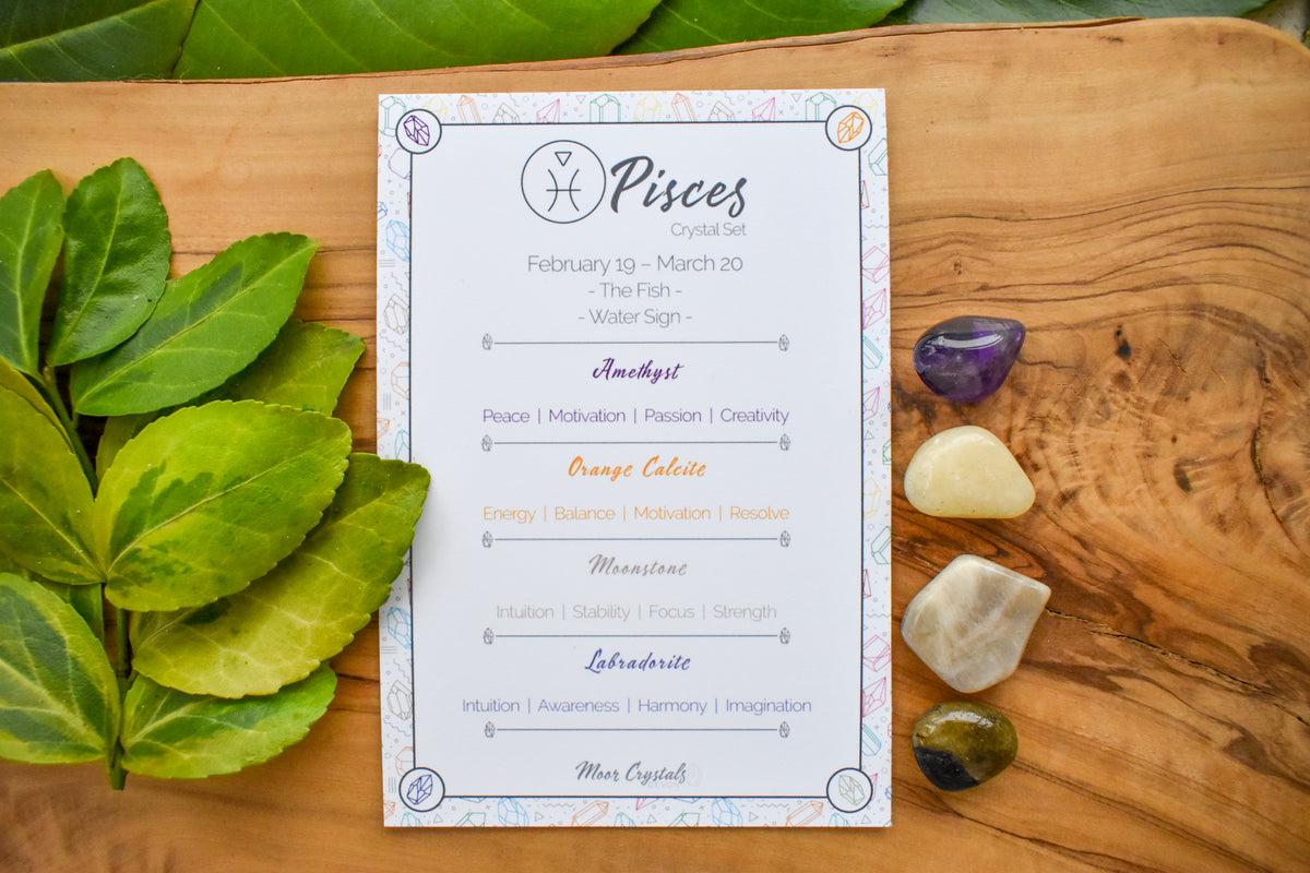 Pisces Crystal Set - Zodiac Crystal Sets | Moor Crystals Devon